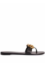 Giuseppe Zanotti Sandali slides con decorazione Lyra Zali - Nero