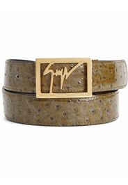 Giuseppe Zanotti pebbled logo-buckle belt - Marrone