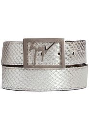 Giuseppe Zanotti Linium snakeskin-effect leather belt - Argento