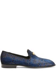 Giuseppe Zanotti Mocassini Jareth con stampa serpente - Blu