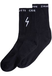 Giuseppe Zanotti intarsia-knit ribbed socks - BLACK