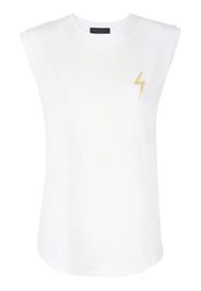 Giuseppe Zanotti logo-embroidered sleeveless cotton tank top - Bianco