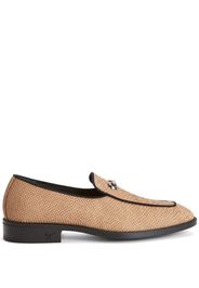 Giuseppe Zanotti snakeskin leather loafers - Marrone