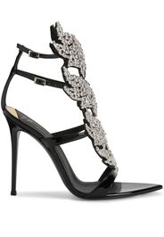 Giuseppe Zanotti Sandali Intriigo Flame con cristalli 105mm - Nero