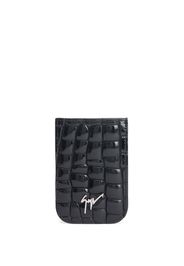 Giuseppe Zanotti Albert crocodile-effect cardholder - Nero