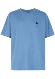 Giuseppe Zanotti Thunderbolt-embroidered crewneck T-shirt - Blu