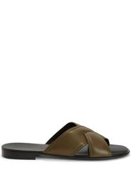 Giuseppe Zanotti Flavio leather slip-on sandals - Verde