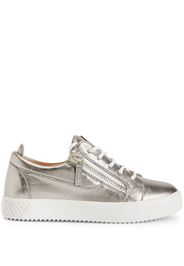 Giuseppe Zanotti Nicki leather low-top sneakers - Argento