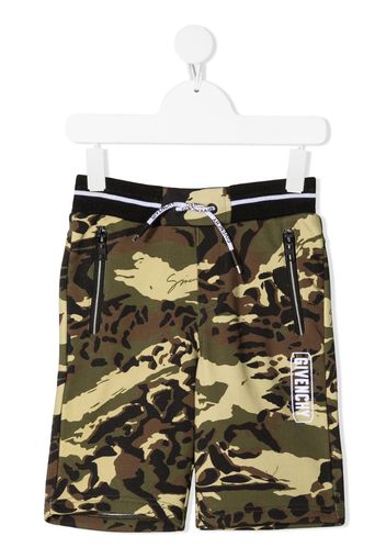 Shorts sportivi con stampa camouflage