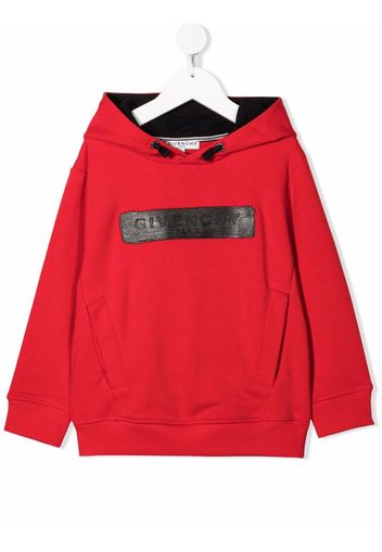 Givenchy Kids logo patch rib-trimmed hoodie - Rosso