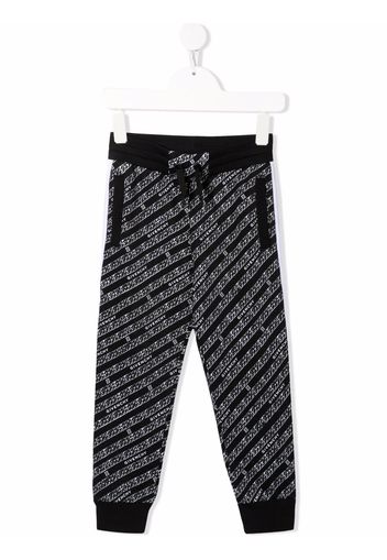 Givenchy Kids chainlink-print track pants - Nero