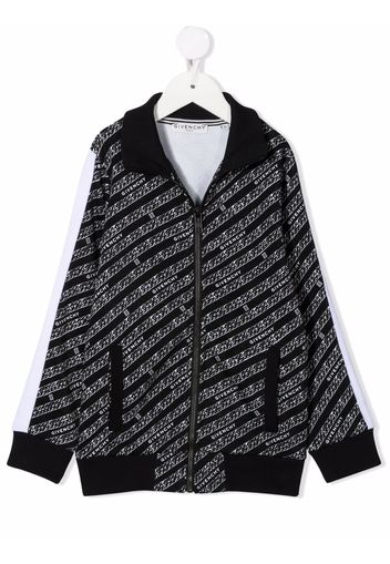 Givenchy chain-detail Kids chain-print bomber jacket - Nero