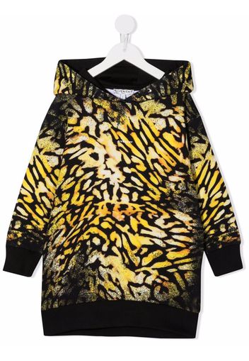 Givenchy Kids animal-print hooded dress - Nero