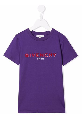Givenchy Kids short sleeve logo t-shirt - Viola