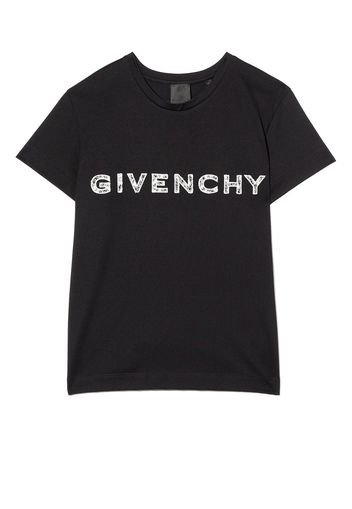 Givenchy Kids embroidered logo cotton T-shirt - Nero