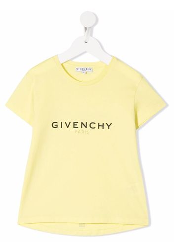 Givenchy Kids logo-print glitter-detail T-shirt - Giallo