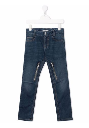 Givenchy Kids zip-detail skinny jeans - Blu