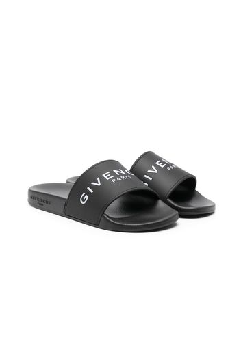 Givenchy Kids logo-print sliders - Nero