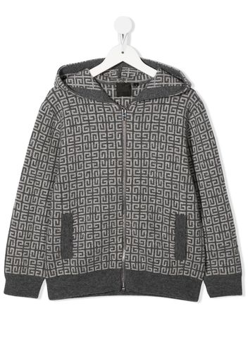 Givenchy Kids Cardigan 4G con cappuccio - Grigio