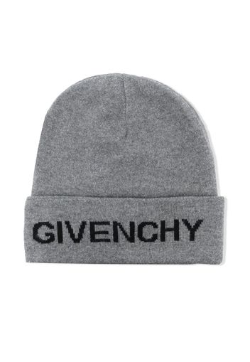 Givenchy Kids logo-print beanie - Grigio