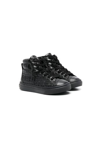 Givenchy Kids debossed-logo high-top sneakers - Nero