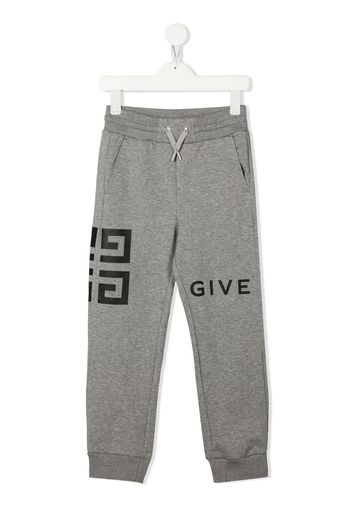 Givenchy Kids Pantaloni sportivi con motivo 4G - Grigio