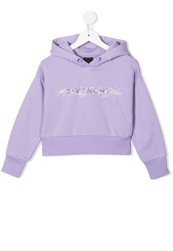 Givenchy Kids logo-print drawstring hoodie - Viola