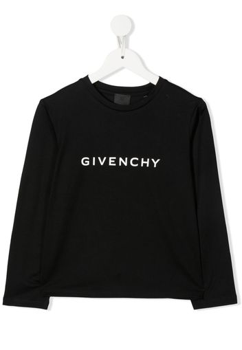 Givenchy Kids logo-print long-sleeve T-shirt - Nero