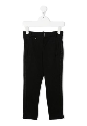 Givenchy Kids logo-tape straight-leg trousers - Nero