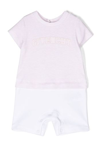 Givenchy Kids appliqué-logo short-sleeve shortie - Rosa