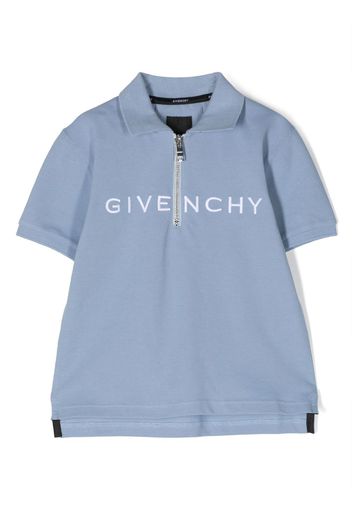 Givenchy Kids zip-up polo shirt - Blu