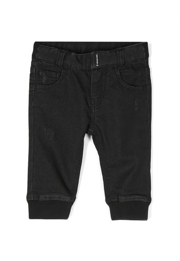 Givenchy Kids Pantaloni denim con stampa - Nero