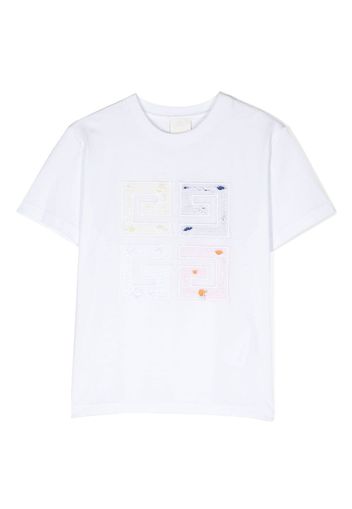 Givenchy Kids 4G logo-embroidered T-shirt - Bianco