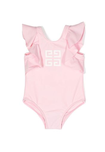 Givenchy Kids Costume intero 4G con ruches - Rosa