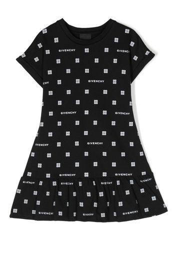 Givenchy Kids 4G logo-print peplum dress - Nero