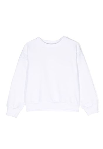 Givenchy Kids logo-tape crew-neck sweatshirt - Bianco