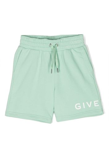 Givenchy Kids logo-print drawstring shorts - Verde