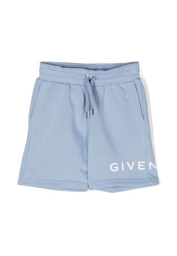 Givenchy Kids logo print casual shorts - Blu