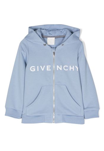 Givenchy Kids logo-printed cotton hoodie - Blu