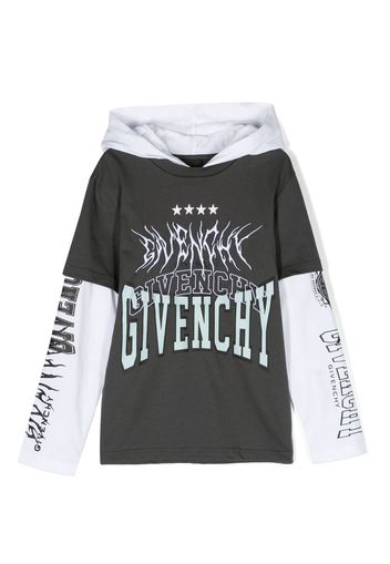 Givenchy Kids logo-print multi-panel top - Grigio