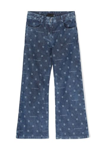 Givenchy Kids Jeans 4G a gamba ampia - Blu