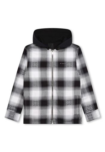 Givenchy Kids 4G-motif checked shirt jacket - Nero