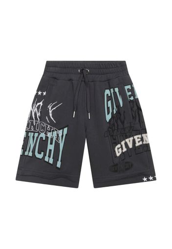 Givenchy Kids logo-print drawstring shorts - Grigio