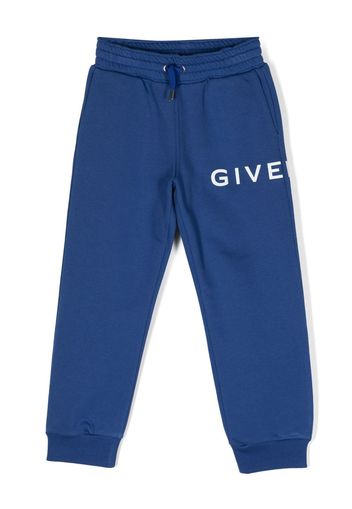 Givenchy Kids logo-print fleece track pants - Blu