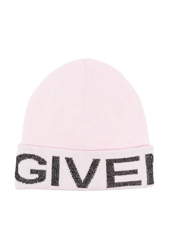 Givenchy Kids Berretto con logo jacquard - Rosa