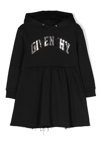 Givenchy Kids logo-print hooded dress - Nero