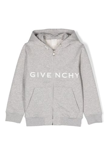 Givenchy Kids 4G logo-print zip-up hoodie - Grigio
