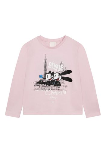 Givenchy Kids cartoon-print organic-cotton T-shirt - Rosa