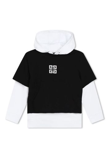 Givenchy Kids 4G motif-print layered hoodie - Nero