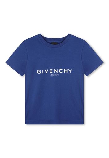 Givenchy Kids reverse logo-print organic cotton T-shirt - Blu